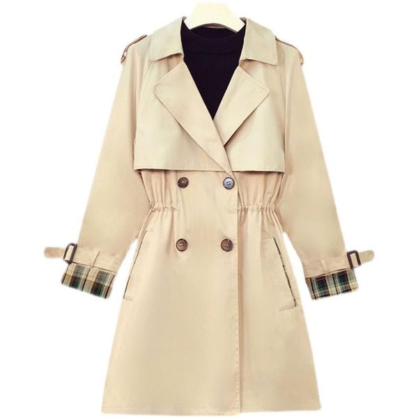 women's trench coats fashion fall /autumn casual double breasted women plaid sleeves simple classic long coat khaki female midi windbre, Tan;black
women's trench coats fashion fall /autumn casual double breasted women plaid sleeves simple classic long coat khaki female midi windbre, Tan;black