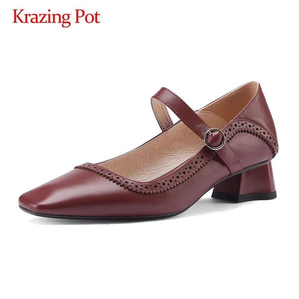 dress shoes krazing pot vintage full grain leather carving dating comfortable square toe med heel buckle straps young lady women pumps l30, Black
dress shoes krazing pot vintage full grain leather carving dating comfortable square toe med heel buckle straps young lady women pumps l30, Black