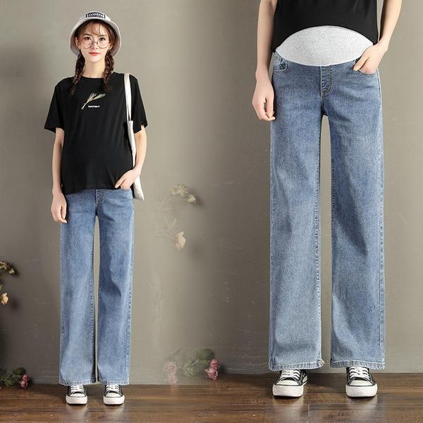 maternity bottoms 2021 summer pregnant women wide leg denim pants floor length cotton straight belly trousers plus size empired jeans, White
maternity bottoms 2021 summer pregnant women wide leg denim pants floor length cotton straight belly trousers plus size empired jeans, White