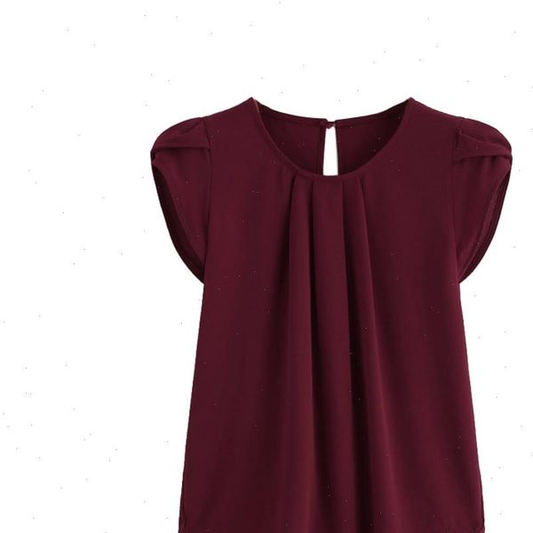 women chiffon blouse solid short sleeve office ladies summer work o neck keyhole elegant shirt camisas mujer yj, White
women chiffon blouse solid short sleeve office ladies summer work o neck keyhole elegant shirt camisas mujer yj, White