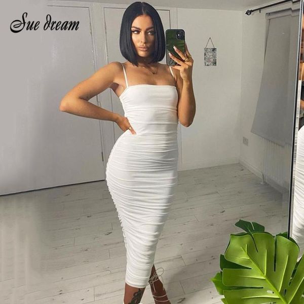 casual dresses 2021 winter women's spaghetti straps draped slim midi dress fashion blue white celebrity club party, Black;gray
casual dresses 2021 winter women's spaghetti straps draped slim midi dress fashion blue white celebrity club party, Black;gray