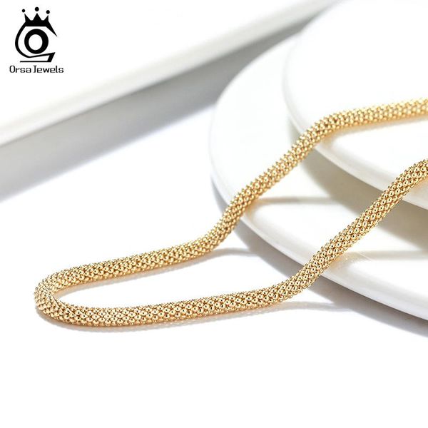 chains orsa jewels 14k gold plated 925 silver 3mm mesh popcorn chain necklace for women men punk neck 45cm/60cm jewelry sc42
chains orsa jewels 14k gold plated 925 silver 3mm mesh popcorn chain necklace for women men punk neck 45cm/60cm jewelry sc42