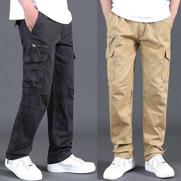 men's pants cargo mens casual multi pockets military tactical men outwear straight slacks trousers, Black
men's pants cargo mens casual multi pockets military tactical men outwear straight slacks trousers, Black