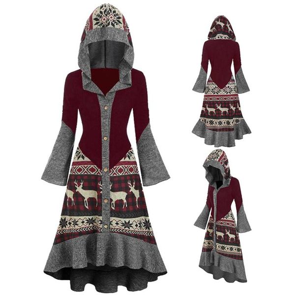 casual dresses christmas womens dress plus size elk hooded high low fashion long sleeve autumn flounce hem knitted winter clothing, Black;gray
casual dresses christmas womens dress plus size elk hooded high low fashion long sleeve autumn flounce hem knitted winter clothing, Black;gray