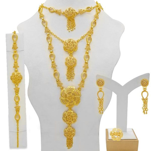 earrings & necklace jewellery set gold color long dubai wedding ornament bridal gifts for women african party jewelry sets, Silver
earrings & necklace jewellery set gold color long dubai wedding ornament bridal gifts for women african party jewelry sets, Silver