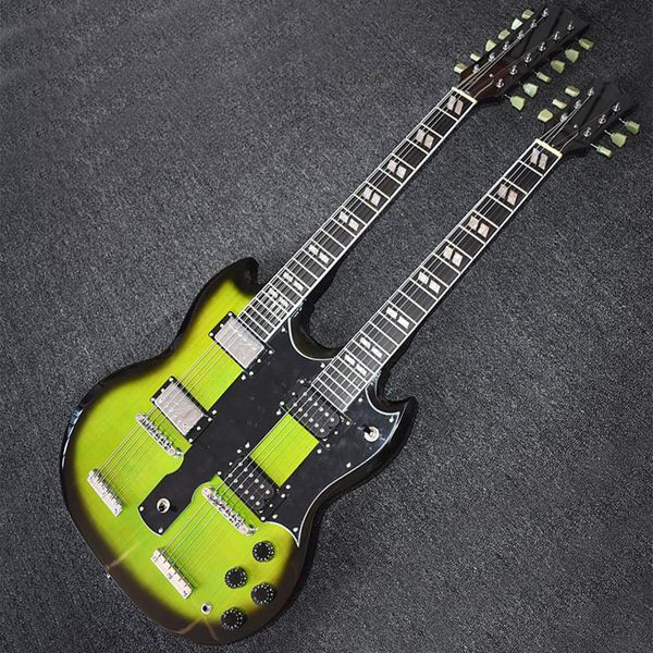 discounts green double necks electric bass guitar with rosewood fretboard,12+6 strings,can be customized
discounts green double necks electric bass guitar with rosewood fretboard,12+6 strings,can be customized