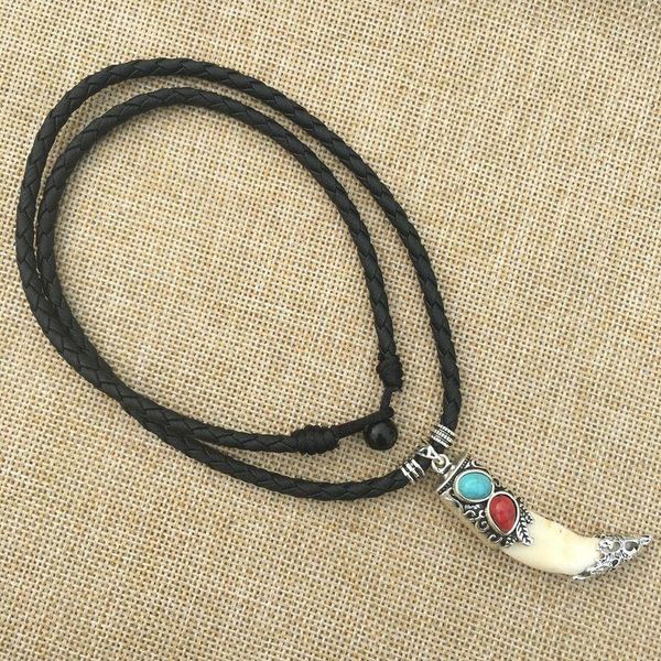 pendant necklaces fashion classic unique soft leather dog wolf tooth animal shape men's necklace jewelry, Silver
pendant necklaces fashion classic unique soft leather dog wolf tooth animal shape men's necklace jewelry, Silver