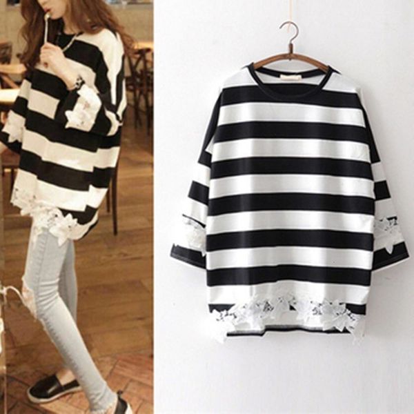 2021 new spring autumn shirt women long-sleeved korean fashion women's t-shirt large size lace mid-length bottoming striped qo2z, White
2021 new spring autumn shirt women long-sleeved korean fashion women's t-shirt large size lace mid-length bottoming striped qo2z, White