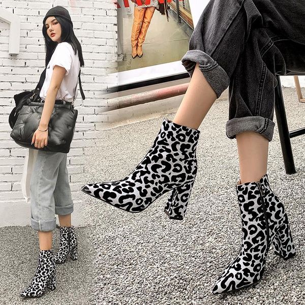 boots leopard print short fashion side zipper pointed thick heel high heels women comfortable women's 32-43, Black
boots leopard print short fashion side zipper pointed thick heel high heels women comfortable women's 32-43, Black