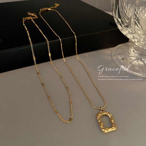 chain women pendants korean fashion simple personality necklace geometric two piece set of titanium steel net red temperament design sense s, Silver
chain women pendants korean fashion simple personality necklace geometric two piece set of titanium steel net red temperament design sense s, Silver