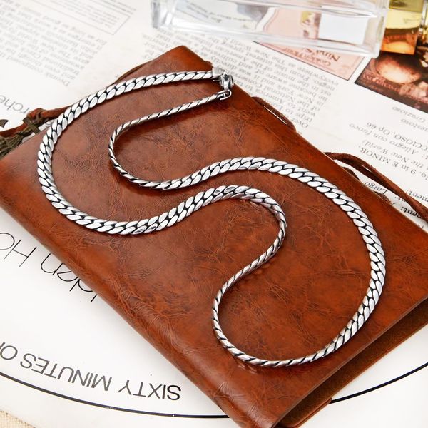 2021 new real solid s925 sterling sier fashionable style flat cut clavicle chain simple sideways snake bone man necklace hsb5, Silver
2021 new real solid s925 sterling sier fashionable style flat cut clavicle chain simple sideways snake bone man necklace hsb5, Silver