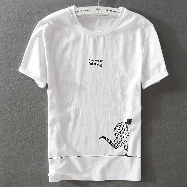2021 new simple trend casual linen t shirt short-sleeved summer men t-shirt printed round neck stitching tshirt male camisa b2nh, White
2021 new simple trend casual linen t shirt short-sleeved summer men t-shirt printed round neck stitching tshirt male camisa b2nh, White