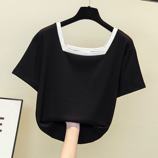 basic solid summer t-shirts plus woman's size casual square collar cotton short sleeve women's korean streetwear 2021 new 5cp8, White
basic solid summer t-shirts plus woman's size casual square collar cotton short sleeve women's korean streetwear 2021 new 5cp8, White