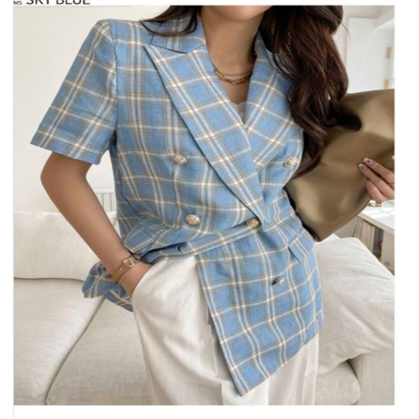 women's suits & blazers korean style thin short-sleeved suit jacket, White;black
women's suits & blazers korean style thin short-sleeved suit jacket, White;black