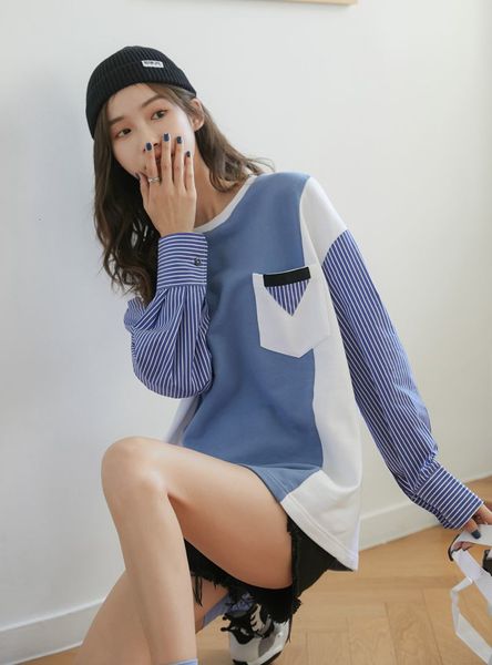 2021 new korean streetwear women blue patchwork hoodies pullover crewneck sweatshirt kpop clothes autumn spring omai, Black
2021 new korean streetwear women blue patchwork hoodies pullover crewneck sweatshirt kpop clothes autumn spring omai, Black