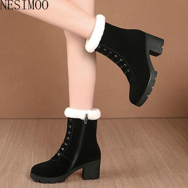 boots nesimoo 2021 square high heels lace up zipper cow suede female ankle keep warm round toe winter women shoes size 34-39, Black
boots nesimoo 2021 square high heels lace up zipper cow suede female ankle keep warm round toe winter women shoes size 34-39, Black