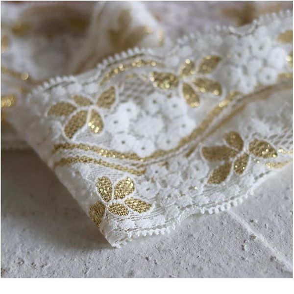 3yds/lot 5.8cm wide soft elastic gold thread embroidery fold lace sewing clothes decorative lace fabric accessor qylknh
3yds/lot 5.8cm wide soft elastic gold thread embroidery fold lace sewing clothes decorative lace fabric accessor qylknh