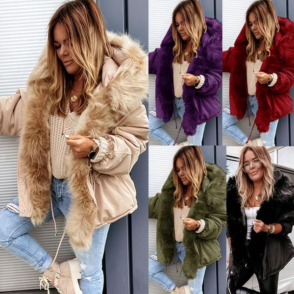 women's jackets 2021 winter warm faux fur coat hooded jacket cotton padded casual waist oversized, Black;brown
women's jackets 2021 winter warm faux fur coat hooded jacket cotton padded casual waist oversized, Black;brown