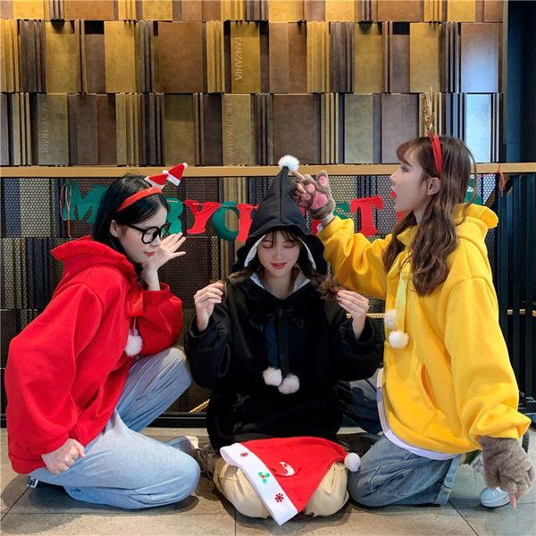 2021 kawaii moda feminina inverno mais veludo feminino manga longa quente roupas natal hoodies hmzk, Black
2021 kawaii moda feminina inverno mais veludo feminino manga longa quente roupas natal hoodies hmzk, Black