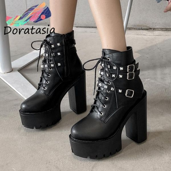boots doratasia arrival ladies platform zipper lace up ankle women buckle strap square high heel design shoes woman, Black
boots doratasia arrival ladies platform zipper lace up ankle women buckle strap square high heel design shoes woman, Black