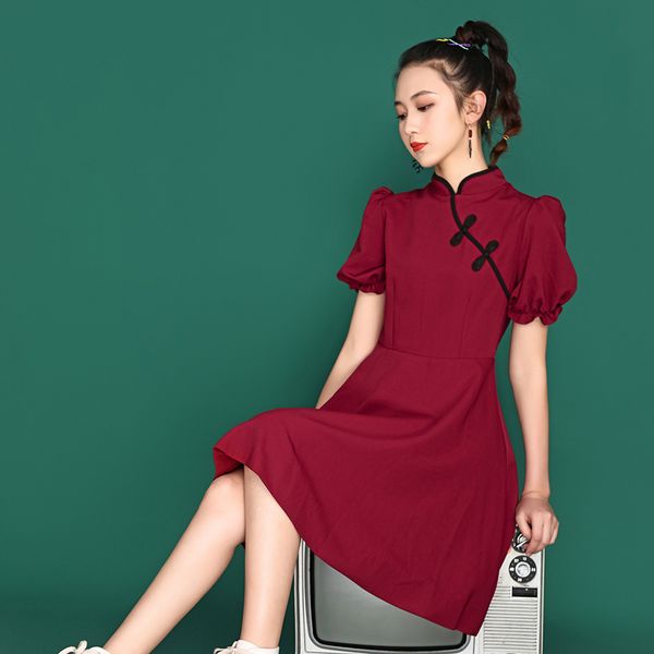 traditional chinese qipao dress summer vintage slim cheongsam female new style modern casual hanfu dress short sleeve cheongsam, Red
traditional chinese qipao dress summer vintage slim cheongsam female new style modern casual hanfu dress short sleeve cheongsam, Red