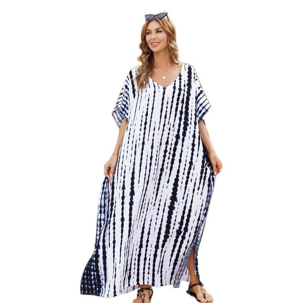 casual dresses women tie-dye dot striped print flowy kaftan maxi long bikini swimsuit cover up v-neck loose beach robe dress, Black;gray
casual dresses women tie-dye dot striped print flowy kaftan maxi long bikini swimsuit cover up v-neck loose beach robe dress, Black;gray