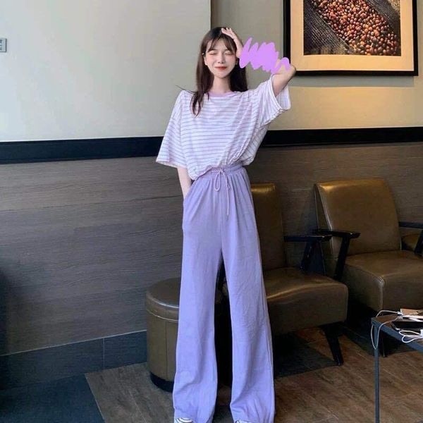 women's tracksuits 2021 summer casual women short sleeve striped blouse + wide leg pant 2 piece set female two suit tracksuit z251, Gray
women's tracksuits 2021 summer casual women short sleeve striped blouse + wide leg pant 2 piece set female two suit tracksuit z251, Gray