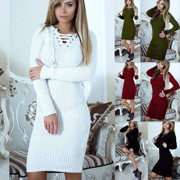 casual dresses autumn v-neck cross bandage slim midi women 2021 long sleeve female bodycon package hip thin knitted dress vestidos, Black;gray
casual dresses autumn v-neck cross bandage slim midi women 2021 long sleeve female bodycon package hip thin knitted dress vestidos, Black;gray