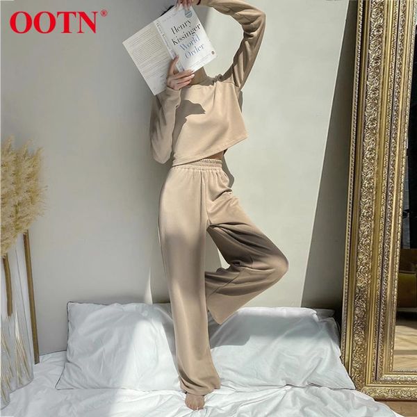 women's two piece pants ootn brown long sleeve t shirt female set and casual 2 clothes for women high waist trousers 2021, White
women's two piece pants ootn brown long sleeve t shirt female set and casual 2 clothes for women high waist trousers 2021, White