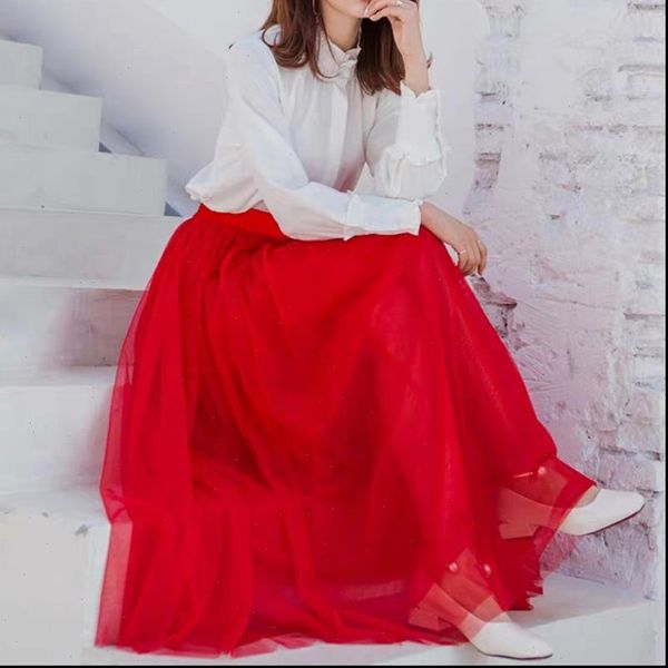 fall winter red extra long mesh skirt office lady vintage expansion bohemian beach travel high street elastic waist skirts, Black
fall winter red extra long mesh skirt office lady vintage expansion bohemian beach travel high street elastic waist skirts, Black
