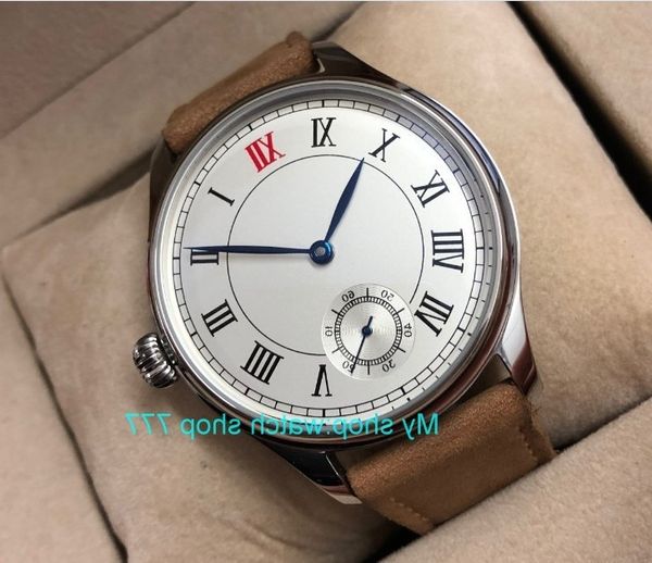 44mm no asian 6498 17 jewels hand wind movement men's watch roman mechanical watches pa52-8, Slivery;brown
44mm no asian 6498 17 jewels hand wind movement men's watch roman mechanical watches pa52-8, Slivery;brown