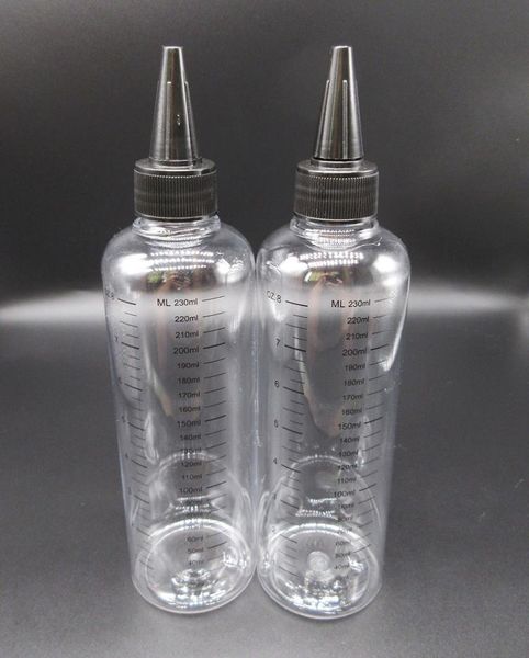 pet250ml(230ml scale)liquid bottle with twist cap graduation bottle silk printing for hair gel,tatto ink ing
pet250ml(230ml scale)liquid bottle with twist cap graduation bottle silk printing for hair gel,tatto ink ing