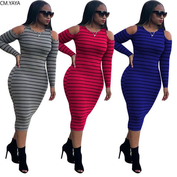 cm.yaya autumn active wear striped print cut out long sleeve o-neck women knitted sports bodycon pencil midi dress vestidos 210223, Black;gray
cm.yaya autumn active wear striped print cut out long sleeve o-neck women knitted sports bodycon pencil midi dress vestidos 210223, Black;gray
