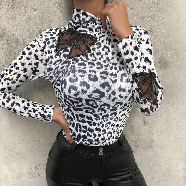women's blouses & shirts blouse shirt leopard printed women pullover long sleeve club style female clothes turtleneck slim for lad, White
women's blouses & shirts blouse shirt leopard printed women pullover long sleeve club style female clothes turtleneck slim for lad, White