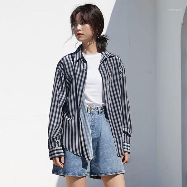 oversized women casual shirts arrival 2021 spring simple style vintage striped loose female long sleeve elegant w055 women's blouses &, White
oversized women casual shirts arrival 2021 spring simple style vintage striped loose female long sleeve elegant w055 women's blouses &, White