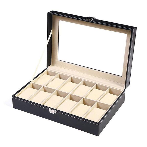 watch boxes & cases case, 12 slot box pu leather organizer for men and women presents, Black;blue
watch boxes & cases case, 12 slot box pu leather organizer for men and women presents, Black;blue