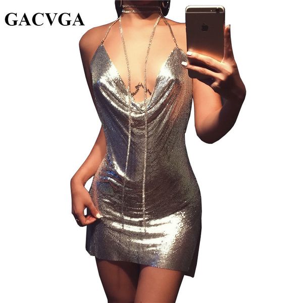 gacvga diamond halter metal party dresses gold silver summer dress vesitos backless sequins women bodycon dress x0521, Black;gray
gacvga diamond halter metal party dresses gold silver summer dress vesitos backless sequins women bodycon dress x0521, Black;gray