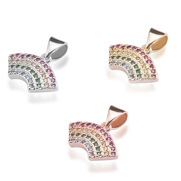 diy necklace making colorful zircon rainbow shape copper charms pendants, Bronze;silver
diy necklace making colorful zircon rainbow shape copper charms pendants, Bronze;silver