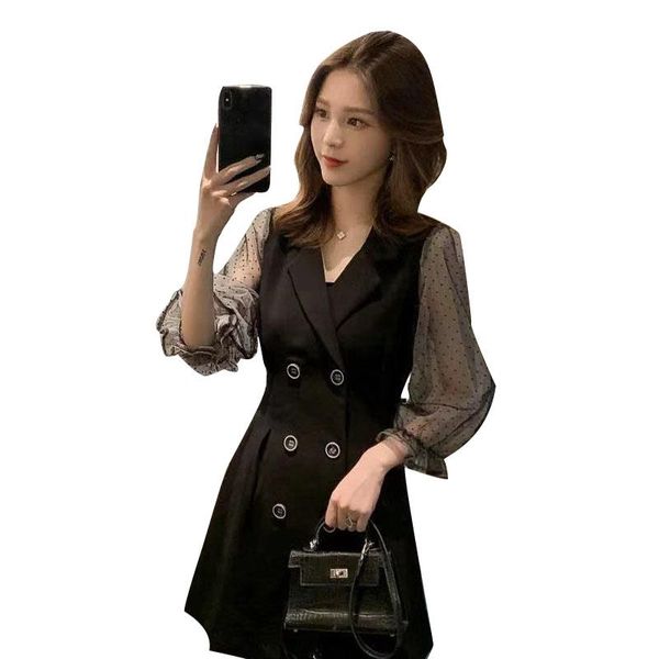 casual dresses women's fall suit collar panel long sleeve o-neck button loose elegant plus size dress ss771, Black;gray
casual dresses women's fall suit collar panel long sleeve o-neck button loose elegant plus size dress ss771, Black;gray