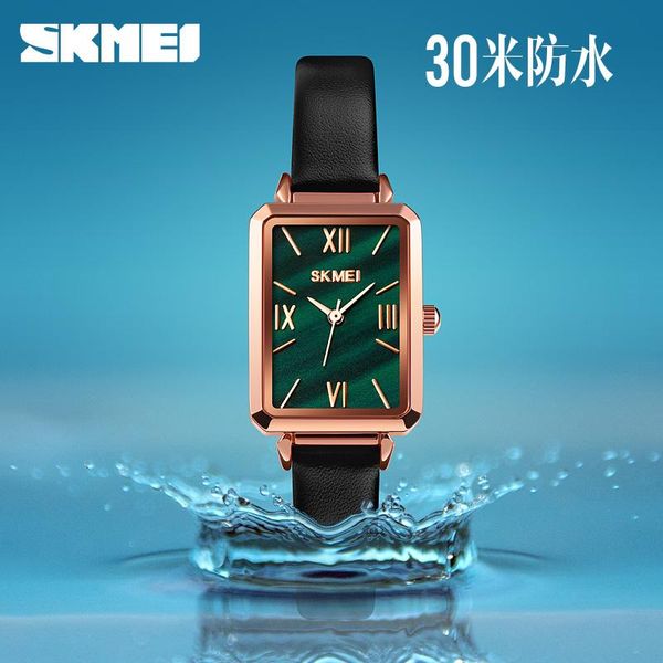 wristwatches skmei 1706 simple light luxury retro square small green watch fashion texture dial quartz ladies leather strap, Slivery;brown
wristwatches skmei 1706 simple light luxury retro square small green watch fashion texture dial quartz ladies leather strap, Slivery;brown