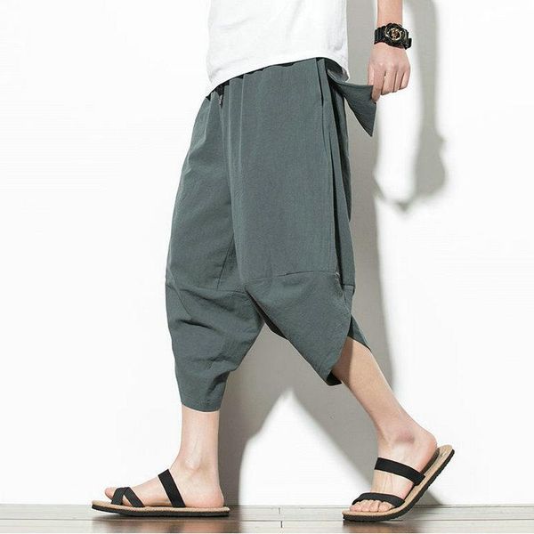 men's pants streetwear harem men 2021 summer casual joggers mens cotton solid calf-length trousers, Black
men's pants streetwear harem men 2021 summer casual joggers mens cotton solid calf-length trousers, Black