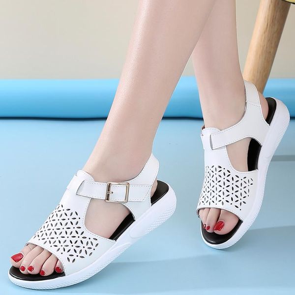 hollow split leather women sandals breathable with buckle summer women's shoes outdoor luxury slippers ladies wedge sandals, Black
hollow split leather women sandals breathable with buckle summer women's shoes outdoor luxury slippers ladies wedge sandals, Black