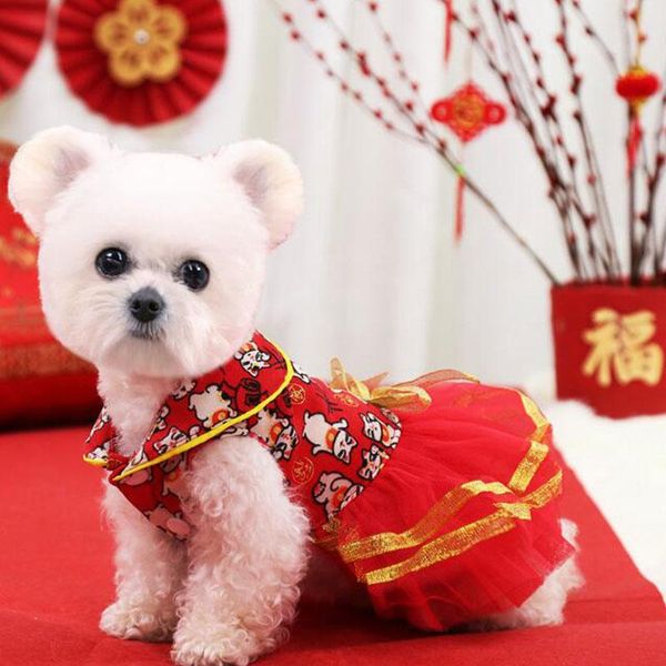 

dog apparel winter pet clothes chinese tang suit coat dress warm padded clothing small medium puppy chihuahua cat year costume