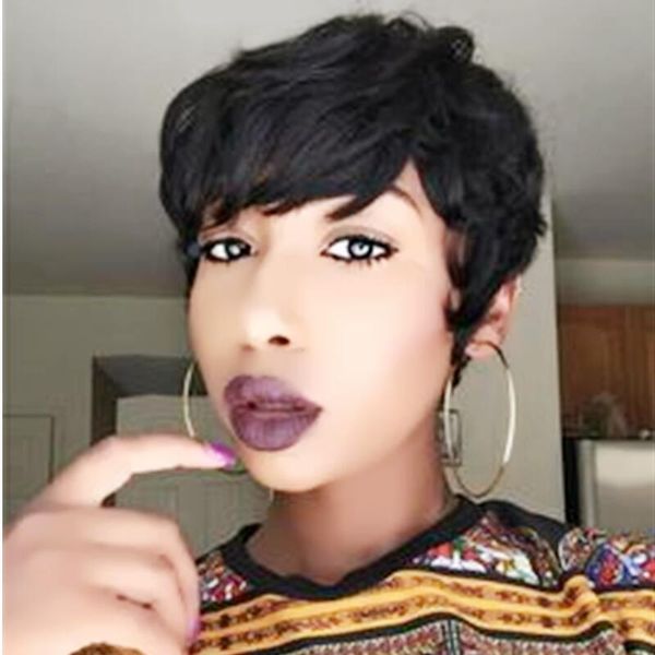 short human hair pixie cut for wigs black women remy straight brazilian peruvian none lace glueless full machine made wig, Black;brown
short human hair pixie cut for wigs black women remy straight brazilian peruvian none lace glueless full machine made wig, Black;brown