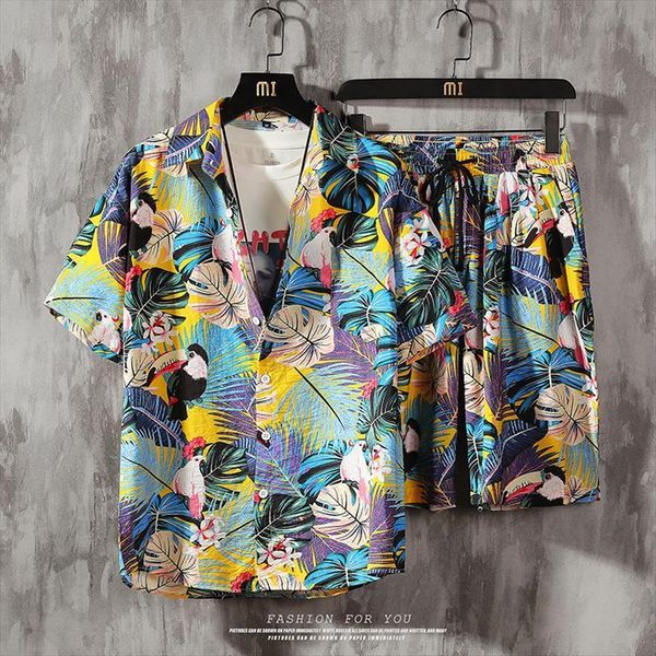 summer sets casual beach wear mens tracksuits 2 piece set shirt shorts clothes floral print shirts, Gray
summer sets casual beach wear mens tracksuits 2 piece set shirt shorts clothes floral print shirts, Gray
