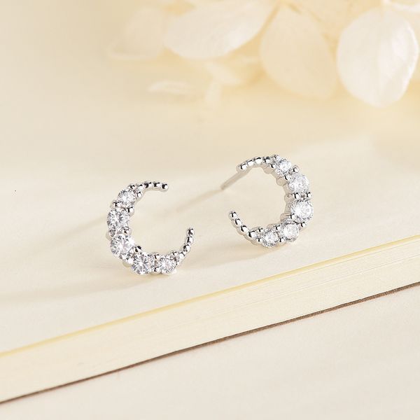 s925 silver earrings female crescent moon fashion trend diamond inlaid sweet japanese and korean version simple temperament jewelry, Golden
s925 silver earrings female crescent moon fashion trend diamond inlaid sweet japanese and korean version simple temperament jewelry, Golden