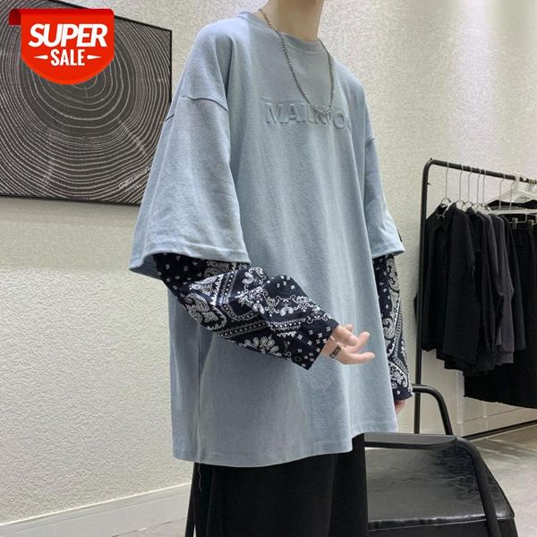 fake two long-sleeved t-shirt men's tide brand ins outer wear spring and autumn trend loose cashew flower sweater hong kong style clot, Black
fake two long-sleeved t-shirt men's tide brand ins outer wear spring and autumn trend loose cashew flower sweater hong kong style clot, Black