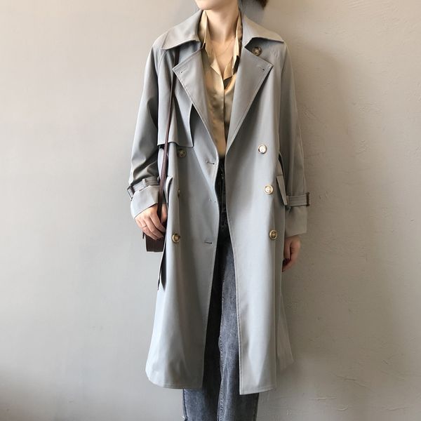 autumn women trench coat classic casual belt coat women fashion chic double breasted loose long trench women outwear, Tan;black
autumn women trench coat classic casual belt coat women fashion chic double breasted loose long trench women outwear, Tan;black