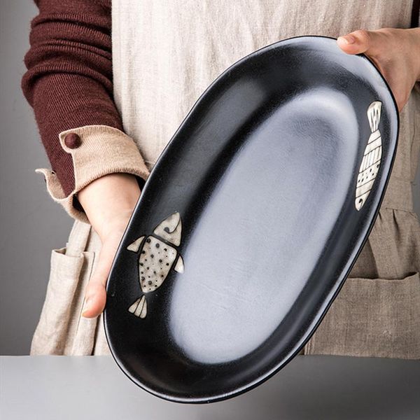 dishes & plates creative japanese hand-painted fish plate large size oval ceramic long tableware household steamed
dishes & plates creative japanese hand-painted fish plate large size oval ceramic long tableware household steamed