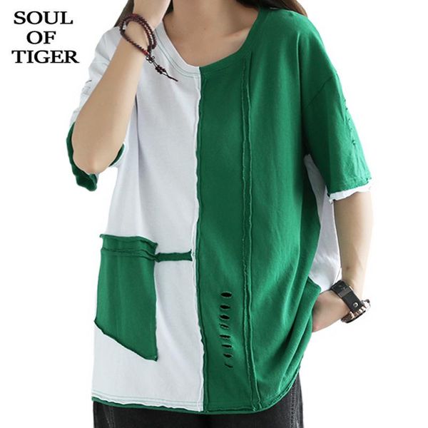 women's t-shirt soul of tiger korean design summer 2021 female white green vintage tshirts ladies holes short sleeve tee women oversize
women's t-shirt soul of tiger korean design summer 2021 female white green vintage tshirts ladies holes short sleeve tee women oversize